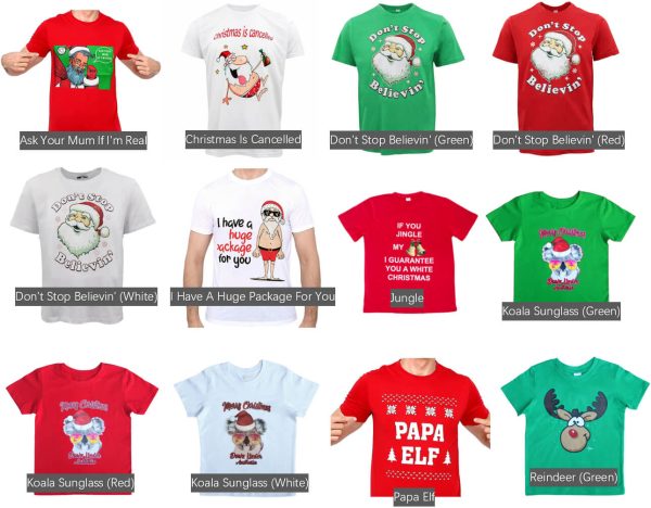 New Funny Adult Xmas Christmas T Shirt Tee Mens Womens 100% Cotton Jolly Ugly, Santa Drive Kombi (Red) – XS