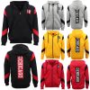 Men’s Fleece Zip Up Hoodie Shirt Chicago Bulls 23 Michael Jordan Sweat Jacket, Red – L