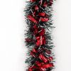 5x 2.5m Christmas Tinsel Xmas Garland Sparkly Snowflake Party Natural Home Décor, Bows (Black Red)