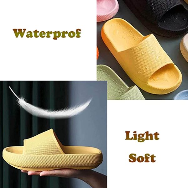 Pillow Slides Sandals Non-Slip Ultra Soft Slippers Cloud Shower EVA Home Shoes, Orange – 36/37