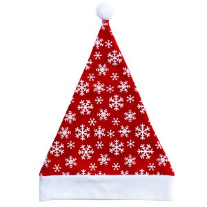 Christmas Unisex Adults Kids Novelty Hat Xmas Party Cap Santa Costume Dress Up, Santa Hat - Snowflakes