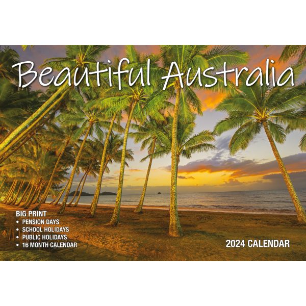 Beautiful Australia – 2024 Rectangle Wall Calendar 16 Months Scenic Landscapes