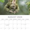 Sloths – 2024 Square Wall Calendar Pets Animals 16 Months New Year Gift Planner