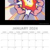 Pop Art 2024 Square Wall Calendar 16 Months Arts Planner Christmas New Year Gift