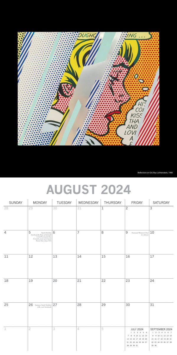 Pop Art 2024 Square Wall Calendar 16 Months Arts Planner Christmas New Year Gift