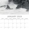 Seascapes 2024 Square Wall Calendar 16 Month Black & White Planner New Year Gift