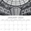 Urban Scenes – 2024 Square Wall Calendar 16 Months Black & White Planner Gift