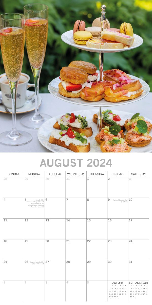 Afternoon Tea – 2024 Square Wall Calendar 16 Month Food Planner New Year Gift