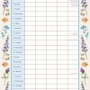 Floral Family Organiser 2024 Square Wall Calendar 16 Month School Flower Planner