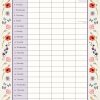 Floral Family Organiser 2024 Square Wall Calendar 16 Month School Flower Planner