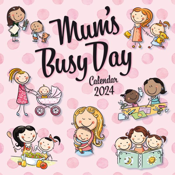 Mum’s Busy Day 2024 Square Wall Calendar 16 Months School Planner New Year Gift