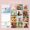 Teddy Bears – 2024 Square Wall Calendar 16 Month Lifestyle Planner New Year Gift