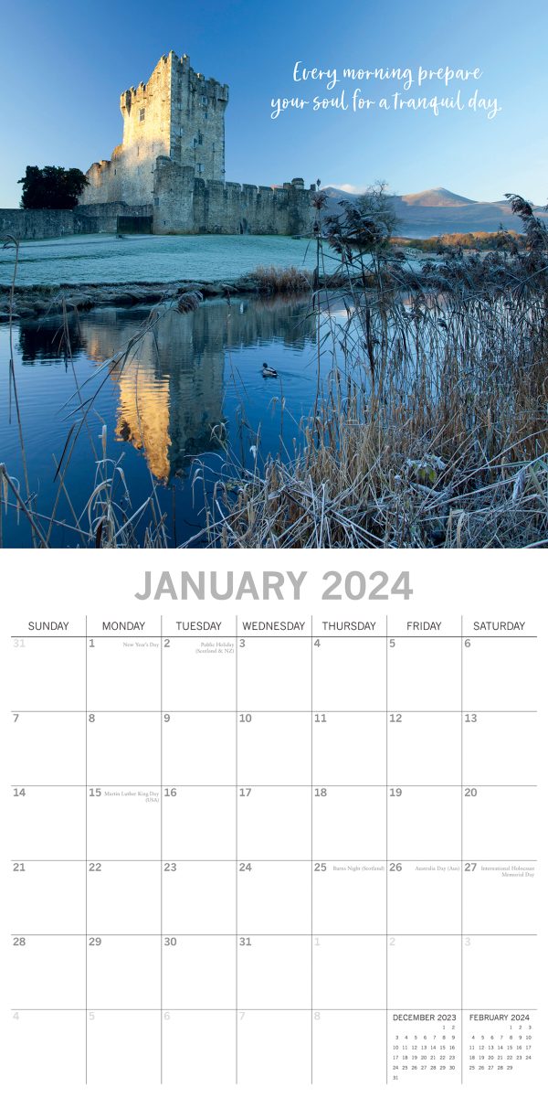 Tranquility – 2024 Square Wall Calendar 16 Month Planner Christmas New Year Gift