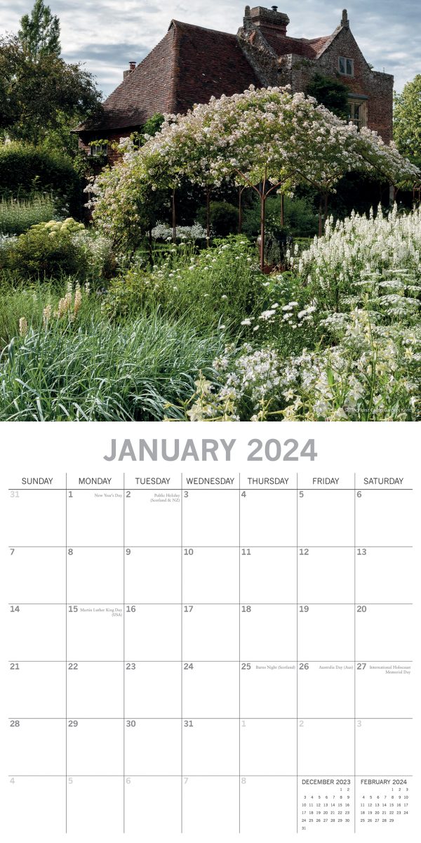 Great Gardens of England 2024 Square Wall Calendar 16Month Planner New Year Gift