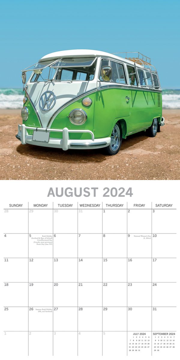 Camper Vans – 2024 Square Wall Calendar 16 Month Planner Christmas New Year Gift