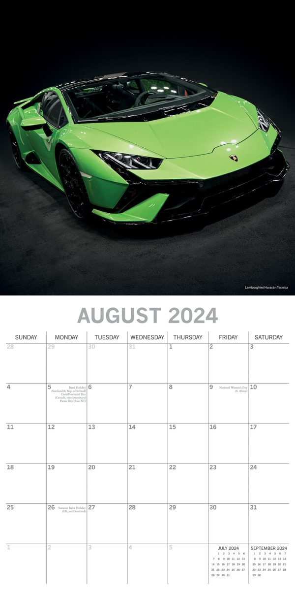 Lamborghini – 2024 Square Wall Calendar 16 Month Planner Christmas New Year Gift