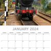 Steam Trains 2024 Square Wall Calendar 16 Months Planner Christmas New Year Gift