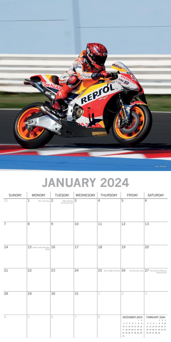 Super Bikes – 2024 Square Wall Calendar 16 Month Planner Christmas New Year Gift