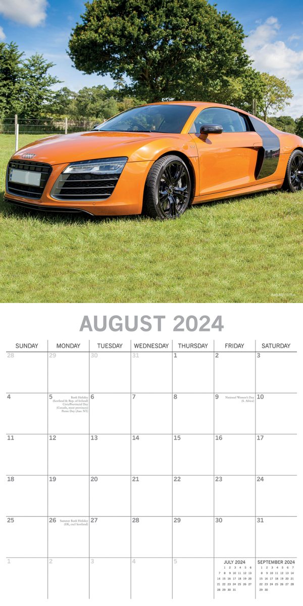 Super Cars – 2024 Square Wall Calendar 16 Months Planner Christmas New Year Gift