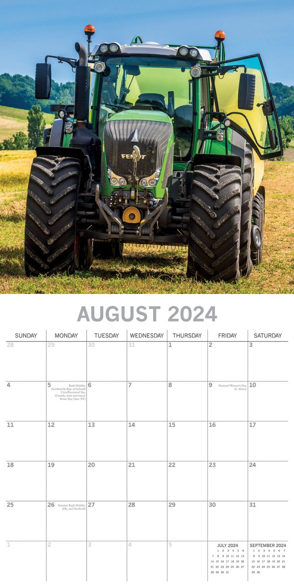 Tractors – 2024 Square Wall Calendar 16 Month Premium Planner Xmas New Year Gift