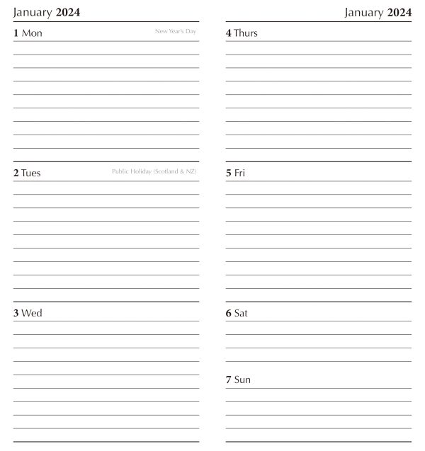 Cotton Grass – 2024 Flexi Pocket Diary Premium Planner Christmas New Year Gift