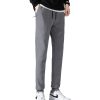 Men’s Fleece Slim Trackpant Sport Joggers w Zipped Pockets Gym Casucal Trousers, Light Grey – 3XL