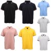 Men’s Unisex Polo Shirts Basic Plain Breathable Tops Cotton Cascual Sport Shorts – L, Black