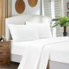 1000TC Ultra Soft King Single Size Bed Flat & Fitted Sheet Set – White