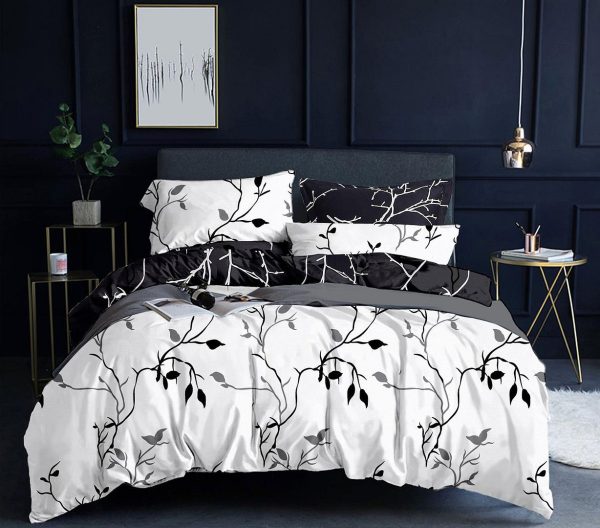 Tree Reversible White Duvet Doona Quilt Cover Set – DOUBLE