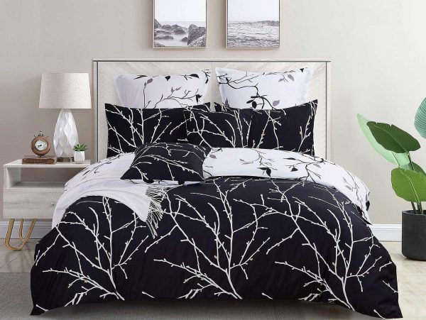 Tree Reversible White Duvet Doona Quilt Cover Set – DOUBLE