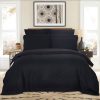 1000TC Ultra Soft Striped Duvet Doona Quilt Cover Set – KING, Black