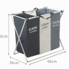 Foldable Divisional Storage Laundry Basket 3 Grid