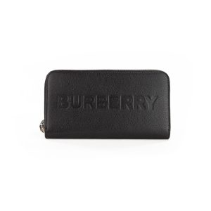 Burberry Elmore Black Branded Logo Clutch Wallet One Size Women