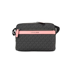 Michael Kors Cooper Small Utility Crossbody - Black Signature/Pink One Size Women