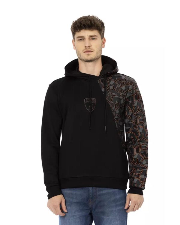 Hooded Sweatshirt with Shield Logo Print – L