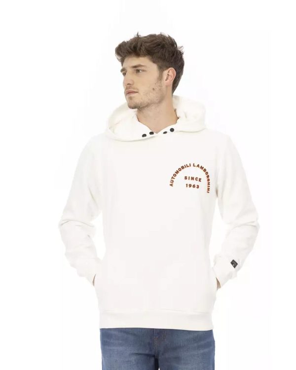 Hoodie with Pockets and Front Print – L