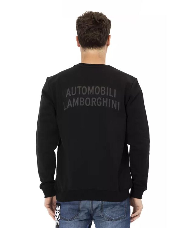 Logo-print Crewneck Sweatshirt with Ribbed Cuffs and Rear Lettering – XL