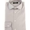 Slim Fit Button Front Shirt with Italian Collar and Logo Insert – 44 IT