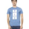 Short Sleeve T-shirt with Round Neck and Front Print XL Men