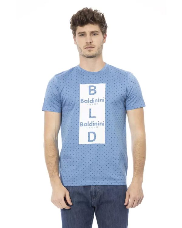 Short Sleeve T-shirt with Round Neck and Front Print XL Men