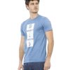 Short Sleeve T-shirt with Round Neck and Front Print XL Men