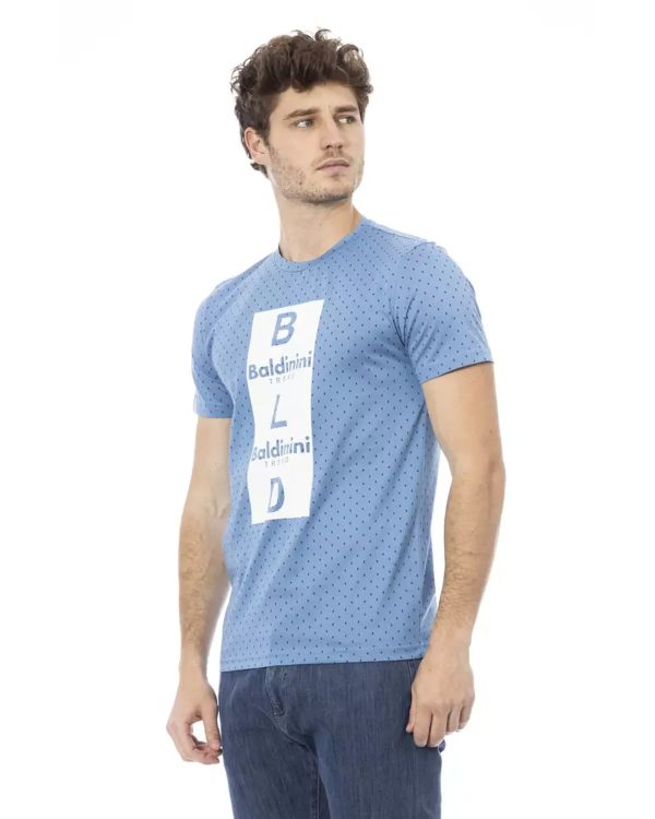 Short Sleeve T-shirt with Round Neck and Front Print XL Men