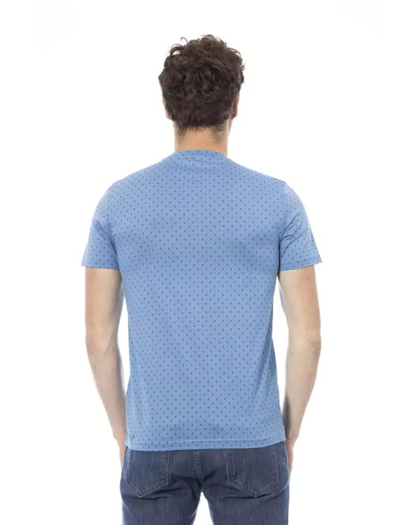 Short Sleeve T-shirt with Round Neck and Front Print XL Men