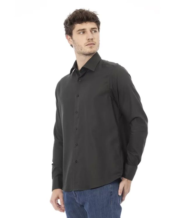 Regular Fit Shirt with Italian Collar and Button Closure – 44 IT