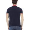 Embroidered Tricolor Collar Polo Shirt – L