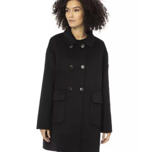 Long Coat with External Welt Pockets and Front Closure S Women