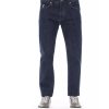 Logo Button Regular Man Jeans with Tricolor Insert and Contrast Stitching Men – W32 US