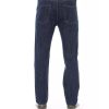 Logo Button Regular Man Jeans with Tricolor Insert and Contrast Stitching Men – W32 US