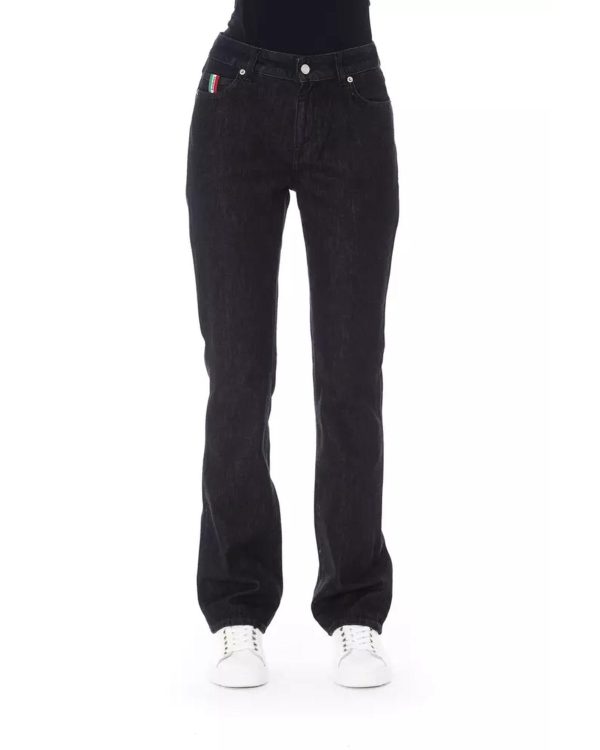 Logoed Button Regular Jeans with Tricolor Insert Women – W30 US