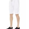 Solid Color Drawstring Bermuda Shorts with Pockets – W44 US